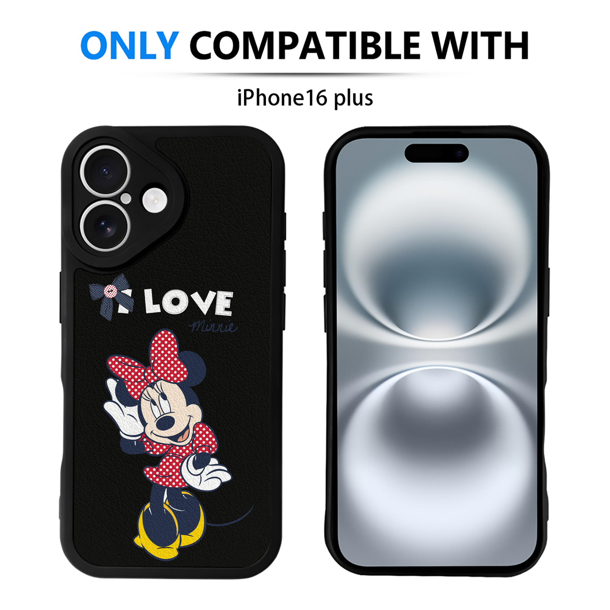 （画像用） ミッキーマウス Mickey Mouse 【iPhone 16シリーズ対応】シリコンスマホケース（レザー調） 材質：シリコン